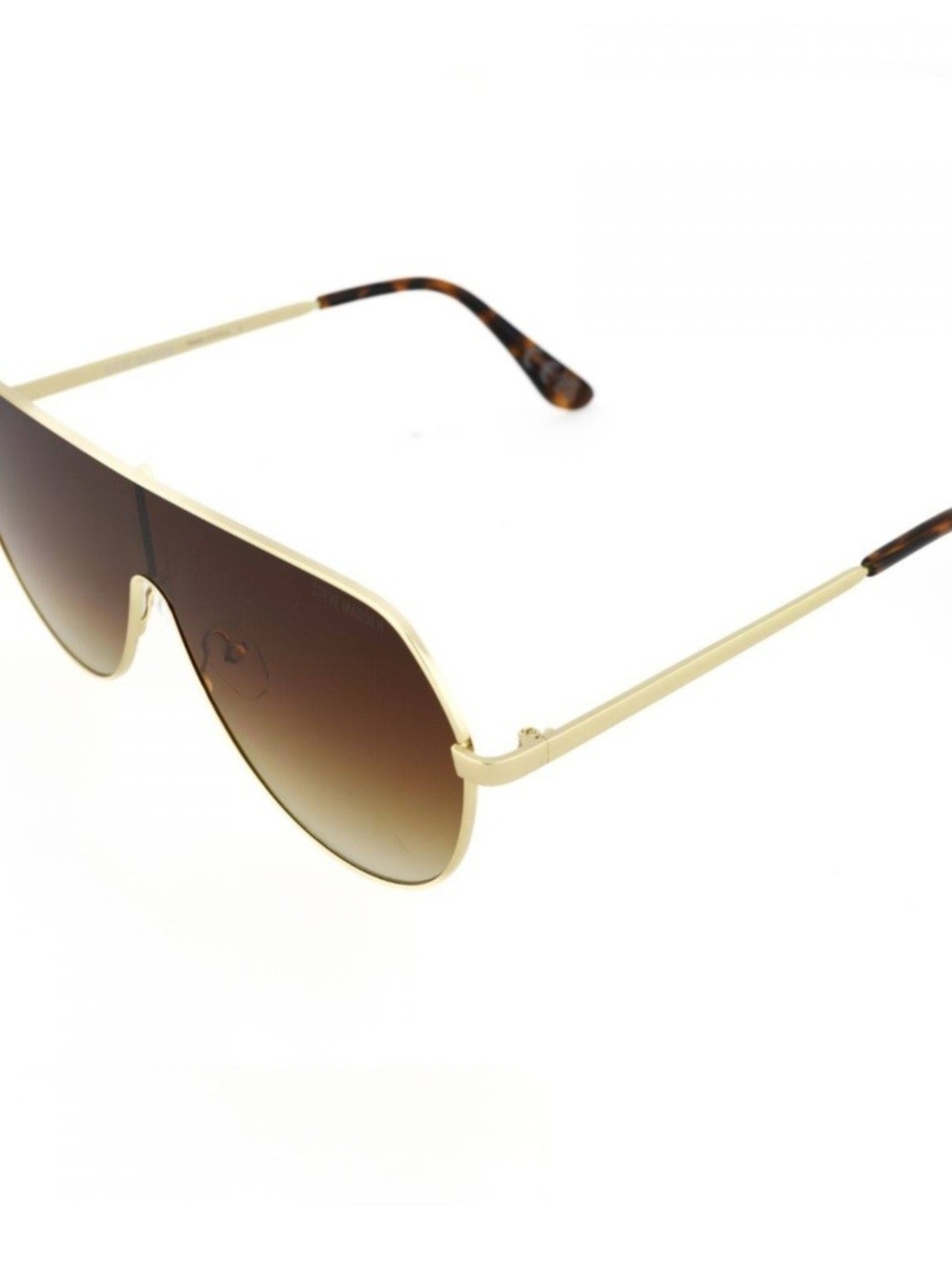 Steve Madden Tyson Brown Gradient And Gold Shield Sunglasses - - Picture 2 of 10